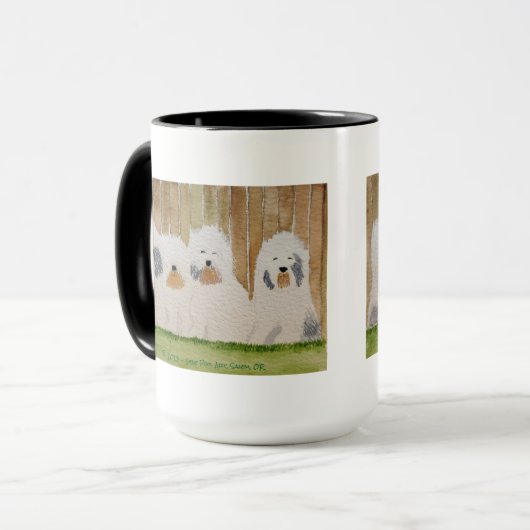 Oud Engels Sheepdogs Originele Art Mok (Voorkant links)