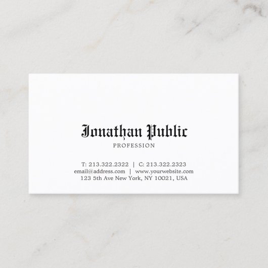 Oud Engels stijl nostalgische look professioneel c Visitekaartje (Voorkant)