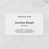 Oud Engels Tekst Nostalgische Classic Look Sjabloo Visitekaartje (Achterkant)