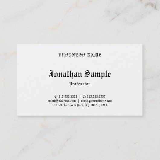 Oud Engels Tekst Nostalgische Classic Look Sjabloo Visitekaartje (Achterkant)