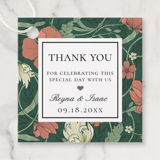 Oud Engels Tuinpatroon Bedankjes Labels (Voorkant)