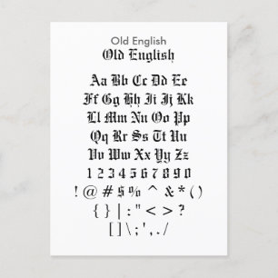Oud Engels - voorbeeldvel voor Zazzle Font Briefkaart