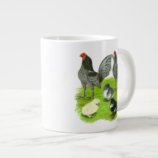 Oud-Engelse Blauwe Spelfamilie Grote Koffiekop (Voorkant rechts)