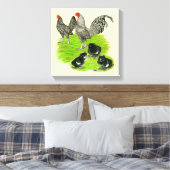 Oud-Engelse gestreepte kriel Familie Canvas Afdruk (Insitu (Slaapkamer))