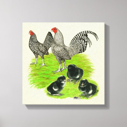 Oud-Engelse gestreepte kriel Familie Canvas Afdruk (Voorkant)