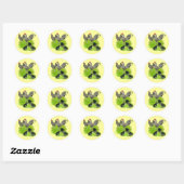 Oud-Engelse Gestreepte Kriel Familie Ronde Sticker (Vel)