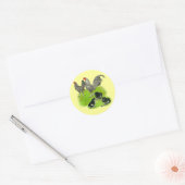 Oud-Engelse Gestreepte Kriel Familie Ronde Sticker (Envelop)
