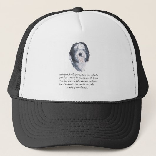 Oud-Engelse-herdershond Aandenken - Man Trucker Pet (Voorkant)
