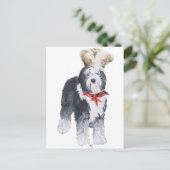 Oud-Engelse Herdershond Chef van Liefde Briefkaart (Staand voorkant)