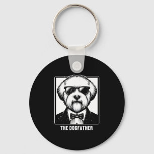 Oud-Engelse herdershond De hondenpapa Tuxedo Cool Sleutelhanger