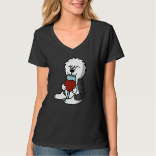 Oud-Engelse herdershond drinkende wijn Hond T-shirt