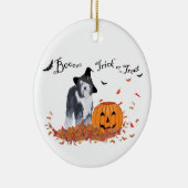 Oud-Engelse herdershond Halloween Keramisch Ornament (Rechts)