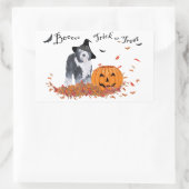 Oud-Engelse herdershond Halloween Rechthoekige Sticker (Tas)