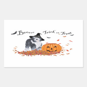 Oud-Engelse herdershond Halloween Rechthoekige Sticker