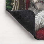 Oud-Engelse herdershond Kerstmis Festiviteit Muismat (Hoek)