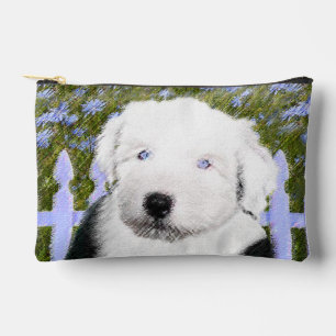 Oud-Engelse-herdershond Puppy Schilderij Huisdier  Etui