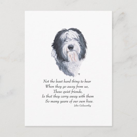 Oud-Engelse-herdershond Rainbow Bridge Briefkaart (Voorkant)