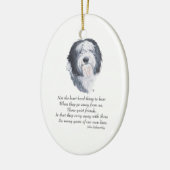 Oud-Engelse-herdershond Regenboogbrug Keramisch Ornament (Links)