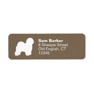 Oud-Engelse-herdershond Silhouet Hond Retouradres Etiket