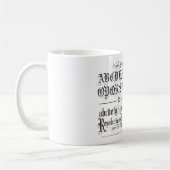  OUD-ENGELSE KALLIGRAFIE ALFABET KOFFIEMOK (Links)