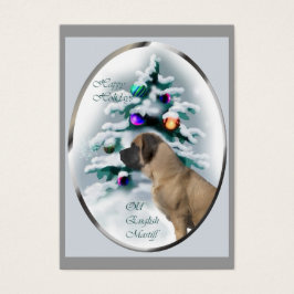 Oud-Engelse Mastiff Kerstcadeaus Visitekaartjes