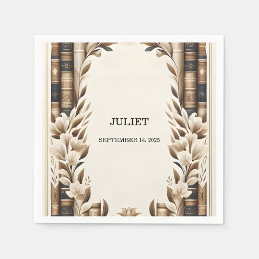 Oud-Engelse Retro Boekclub Cover Bruidsmeisjesfees Servet (Voorkant)