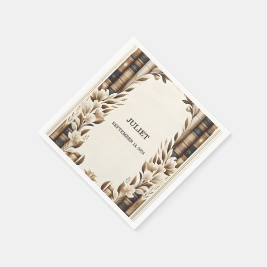 Oud-Engelse Retro Boekclub Cover Bruidsmeisjesfees Servet (Hoek)