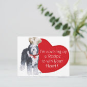 Oud-Engelse schaapshond Chef van Liefde Briefkaart (Staand voorkant)