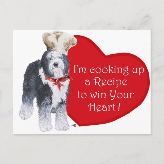 Oud-Engelse schaapshond Chef van Liefde Briefkaart (Voorkant)