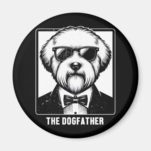 Oud-Engelse Schaapshond De Hondenvader Tuxedo Cool Magneet (Voorkant)