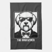 Oud-Engelse Schaapshond De Hondvader Smoking Cool Theedoek (Verticaal)