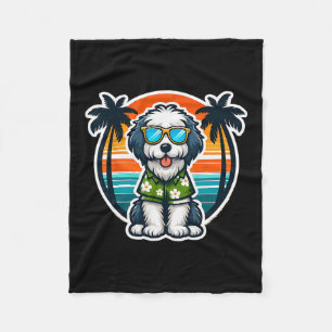 Oud-Engelse schaapshond hondeneigenaar Zomer Vibes Fleece Deken