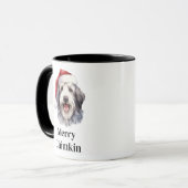 Oud Engelse Schaapshond Kerstman Hoed Kerstmis Mok (Voorkant links)