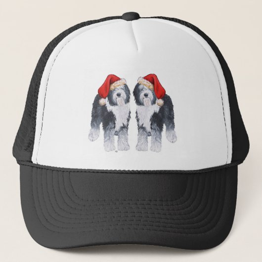 Oud-Engelse schaapshond kerstmuts Trucker Pet (Voorkant)