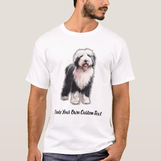 Oud-Engelse Schaapshond Maak Uw Eigen Aangepaste T T-shirt (Voorkant)