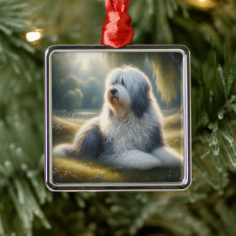 Oud-Engelse Schaapshond Metalen Ornament