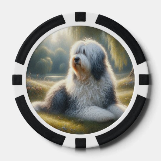 Oud-Engelse Schaapshond Poker Chips (Voorkant)