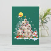 Oud-Engelse Schaapshond Rendier Dennenen Kerstmis Kaart (Staand voorkant)