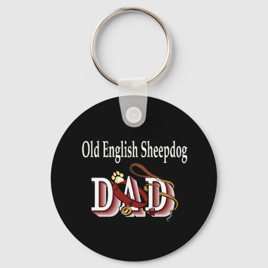 Oud-Engelse SCHAAPSHOND vader sleutelhanger (Voorkant)