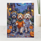 Oud-Engelse schapen honden Trick-or-Treating Hallo Kaart (Voorkant)