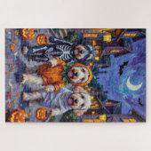 Oud-Engelse schapen honden Trick-or-Treating Hallo Legpuzzel (Horizontaal)