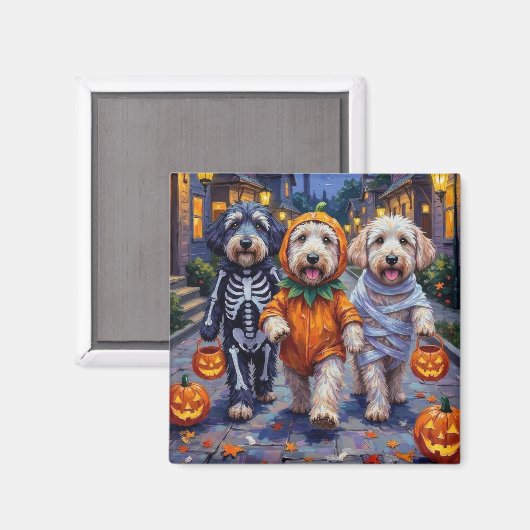 Oud-Engelse schapen honden Trick-or-Treating Hallo Magneet (Voorkant / Achterkant)