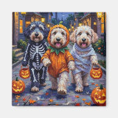 Oud-Engelse schapen honden Trick-or-Treating Hallo Magneet (Voorkant)
