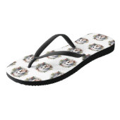 Oud-Engelse schapendoes Kerstkrans Festieve Pup Teenslippers (Schuin)
