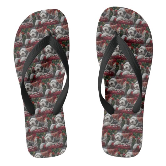 Oud-Engelse schapendoes Kerstmis Feestelijk Teenslippers (Voetbed)