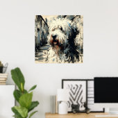 Oud-Engelse schapendoes kunstposter Poster (Thuiskantoor)