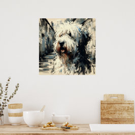 Oud-Engelse schapendoes kunstposter Poster