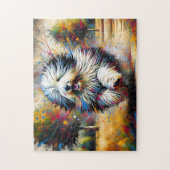Oud-Engelse schapendoeshond Hondenportret Acryl Ku Legpuzzel (Verticaal)