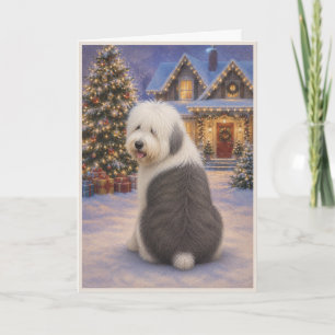 Oud-Engelse-schapenkaart voor Kerstmis Kaart