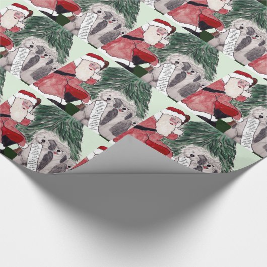 Oud Engelstalig cadeau van Sheepdog inpakpapier (Hoek)